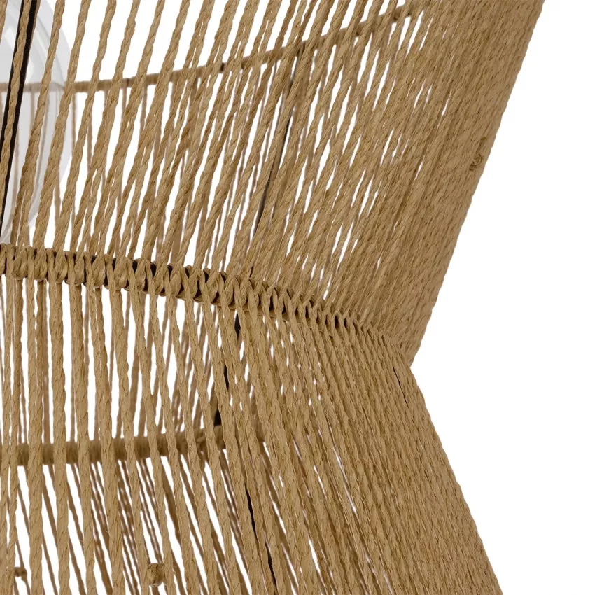 GLOBOSTAR® UPCONE  Boho Κρεμαστό Φωτιστικό Οροφής με Ντουί 1 x E27 AC 220-240V IP20 - Μπεζ - M50 x Π50 x 43cm