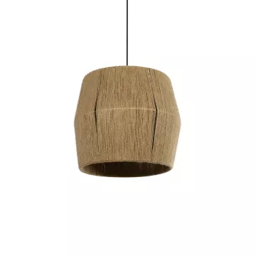 GLOBOSTAR® CONE  Boho Κρεμαστό Φωτιστικό Οροφής με Ντουί 1 x E27 AC 220-240V IP20 - Μπεζ - M38 x Π38 x Υ34cm
