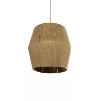 GLOBOSTAR® CONE  Boho Κρεμαστό Φωτιστικό Οροφής με Ντουί 1 x E27 AC 220-240V IP20 - Μπεζ - M55 x Π55 x Υ50cm