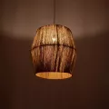 GLOBOSTAR® CONE  Boho Κρεμαστό Φωτιστικό Οροφής με Ντουί 1 x E27 AC 220-240V IP20 - Μπεζ - M55 x Π55 x Υ50cm