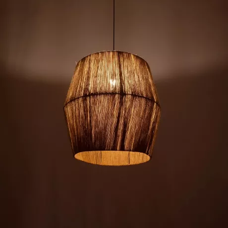 GLOBOSTAR® CONE  Boho Κρεμαστό Φωτιστικό Οροφής με Ντουί 1 x E27 AC 220-240V IP20 - Μπεζ - M55 x Π55 x Υ50cm