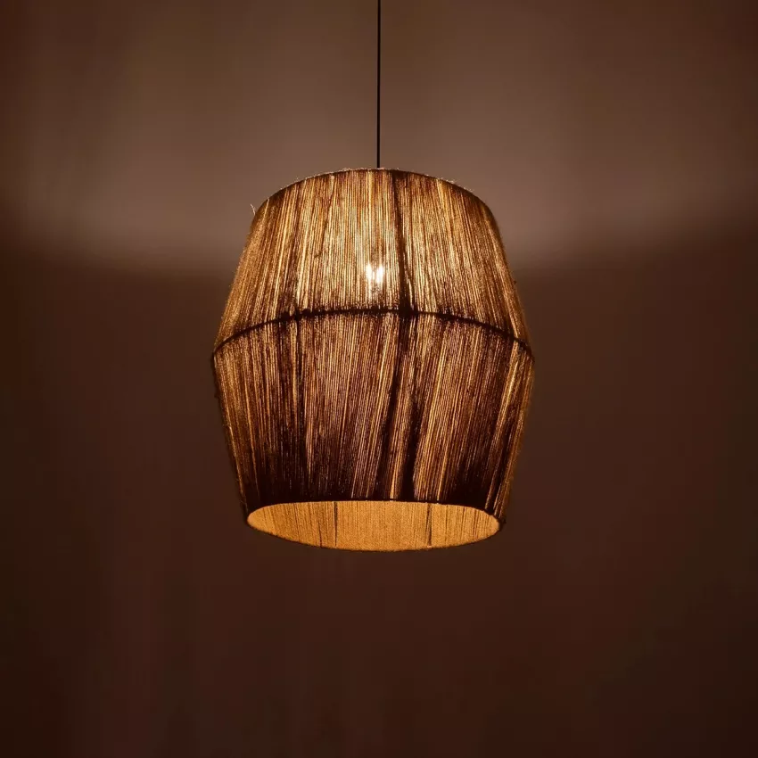 GLOBOSTAR® CONE  Boho Κρεμαστό Φωτιστικό Οροφής με Ντουί 1 x E27 AC 220-240V IP20 - Μπεζ - M55 x Π55 x Υ50cm