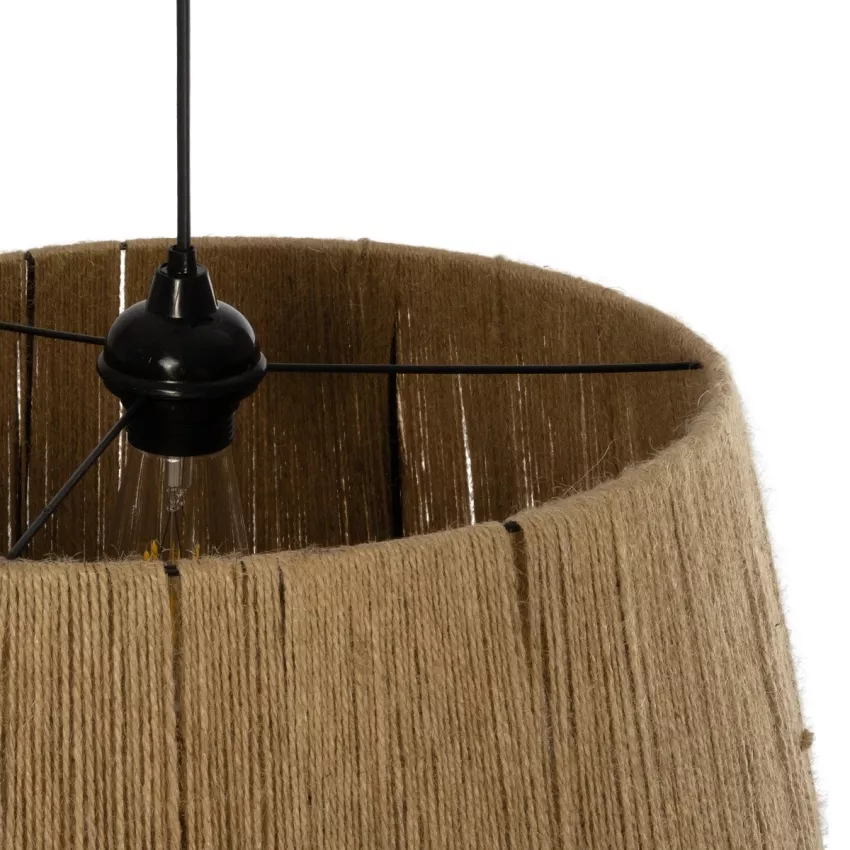 GLOBOSTAR® CONE  Boho Κρεμαστό Φωτιστικό Οροφής με Ντουί 1 x E27 AC 220-240V IP20 - Μπεζ - M55 x Π55 x Υ50cm