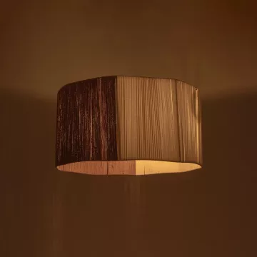 GLOBOSTAR® TAG  Boho Κρεμαστό Φωτιστικό Οροφής με Ντουί 1 x E27 AC 220-240V IP20 - Μπεζ & Καφέ - M60 x Π60 x 35cm