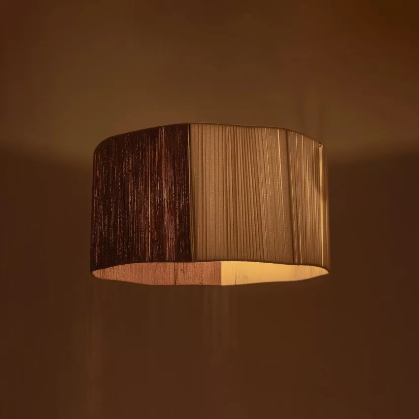 GLOBOSTAR® TAG  Boho Κρεμαστό Φωτιστικό Οροφής με Ντουί 1 x E27 AC 220-240V IP20 - Μπεζ & Καφέ - M60 x Π60 x 35cm