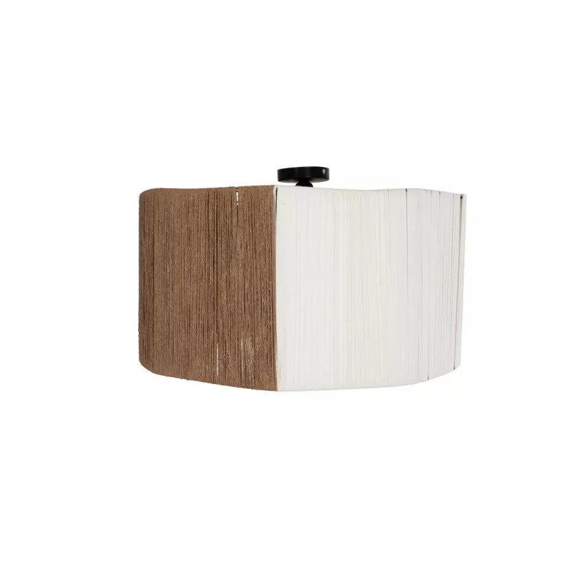 GLOBOSTAR® TAG  Boho Κρεμαστό Φωτιστικό Οροφής με Ντουί 1 x E27 AC 220-240V IP20 - Μπεζ & Καφέ - M60 x Π60 x 35cm