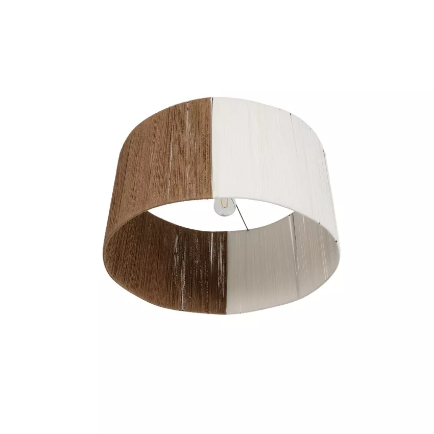 GLOBOSTAR® TAG  Boho Κρεμαστό Φωτιστικό Οροφής με Ντουί 1 x E27 AC 220-240V IP20 - Μπεζ & Καφέ - M60 x Π60 x 35cm