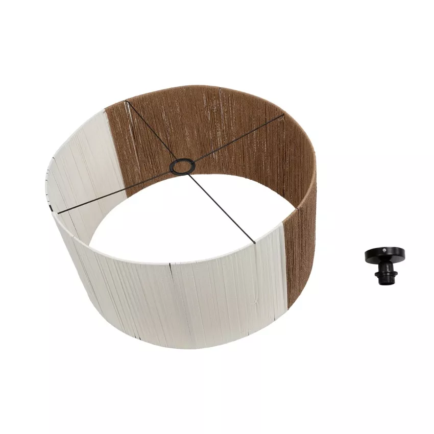 GLOBOSTAR® TAG  Boho Κρεμαστό Φωτιστικό Οροφής με Ντουί 1 x E27 AC 220-240V IP20 - Μπεζ & Καφέ - M60 x Π60 x 35cm