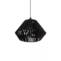 GLOBOSTAR® NUI  Boho Κρεμαστό Φωτιστικό Οροφής με Ντουί 1 x E27 AC 220-240V IP20 - Μαύρο - M36 x Π36 x Υ27cm