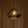 GLOBOSTAR® NUI  Boho Κρεμαστό Φωτιστικό Οροφής με Ντουί 1 x E27 AC 220-240V IP20 - Μαύρο - M36 x Π36 x Υ27cm