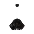 GLOBOSTAR® NUI  Boho Κρεμαστό Φωτιστικό Οροφής με Ντουί 1 x E27 AC 220-240V IP20 - Μαύρο - M36 x Π36 x Υ27cm