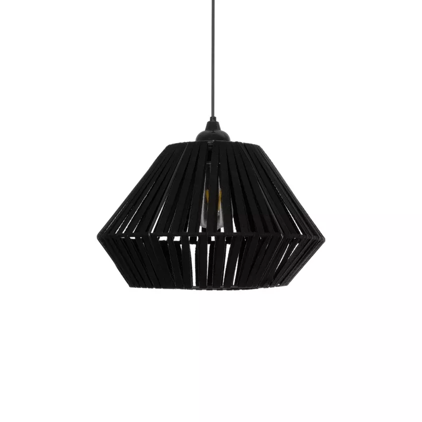 GLOBOSTAR® NUI  Boho Κρεμαστό Φωτιστικό Οροφής με Ντουί 1 x E27 AC 220-240V IP20 - Μαύρο - M36 x Π36 x Υ27cm