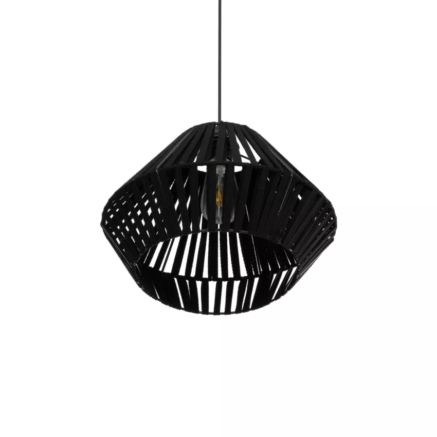 GLOBOSTAR® NUI  Boho Κρεμαστό Φωτιστικό Οροφής με Ντουί 1 x E27 AC 220-240V IP20 - Μαύρο - M36 x Π36 x Υ27cm