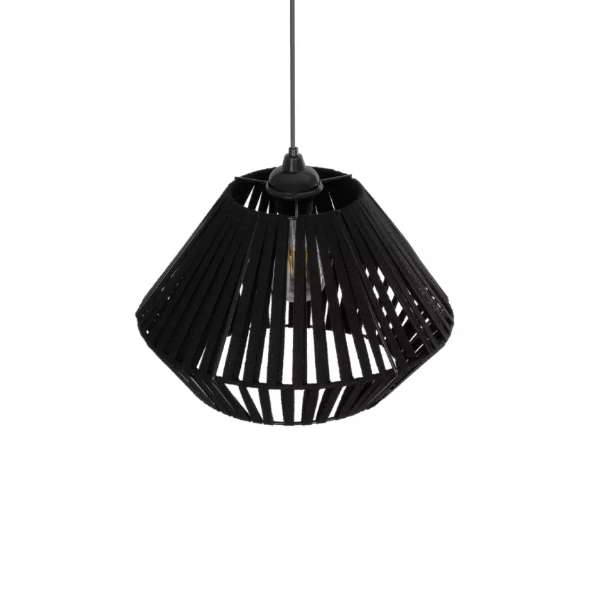 GLOBOSTAR® NUI  Boho Κρεμαστό Φωτιστικό Οροφής με Ντουί 1 x E27 AC 220-240V IP20 - Μαύρο - M36 x Π36 x Υ27cm
