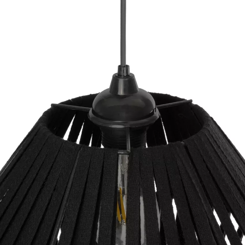 GLOBOSTAR® NUI  Boho Κρεμαστό Φωτιστικό Οροφής με Ντουί 1 x E27 AC 220-240V IP20 - Μαύρο - M36 x Π36 x Υ27cm