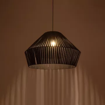 GLOBOSTAR® NUI  Boho Κρεμαστό Φωτιστικό Οροφής με Ντουί 1 x E27 AC 220-240V IP20 - Μαύρο - M60 x Π60 x Υ41cm