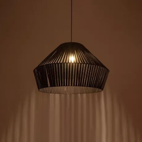GLOBOSTAR® NUI  Boho Κρεμαστό Φωτιστικό Οροφής με Ντουί 1 x E27 AC 220-240V IP20 - Μαύρο - M60 x Π60 x Υ41cm