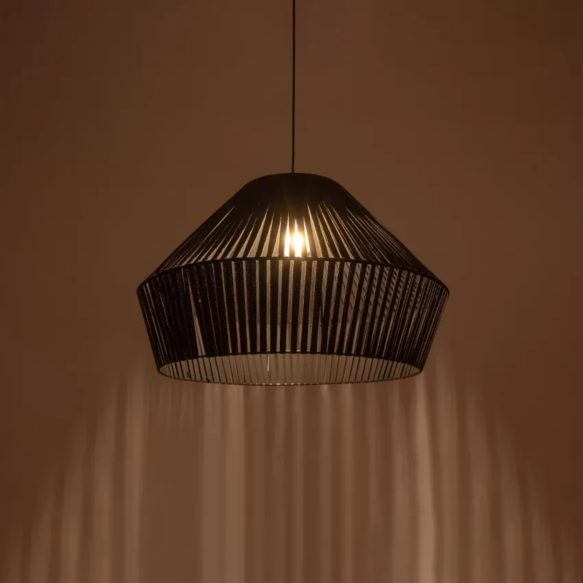 GLOBOSTAR® NUI  Boho Κρεμαστό Φωτιστικό Οροφής με Ντουί 1 x E27 AC 220-240V IP20 - Μαύρο - M60 x Π60 x Υ41cm