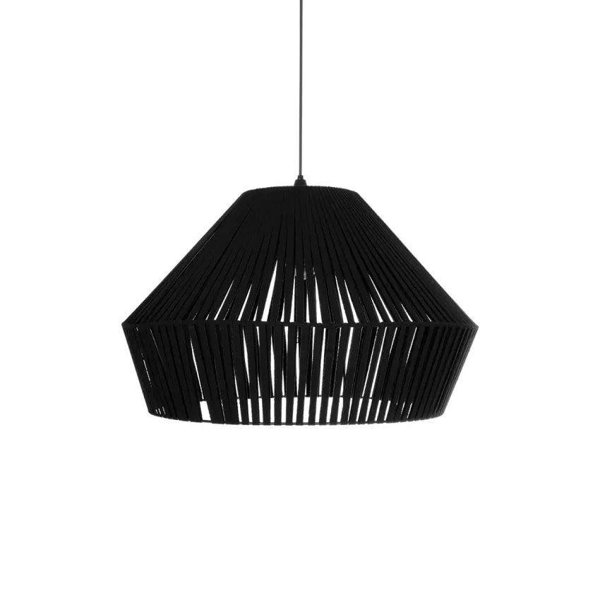 GLOBOSTAR® NUI  Boho Κρεμαστό Φωτιστικό Οροφής με Ντουί 1 x E27 AC 220-240V IP20 - Μαύρο - M60 x Π60 x Υ41cm