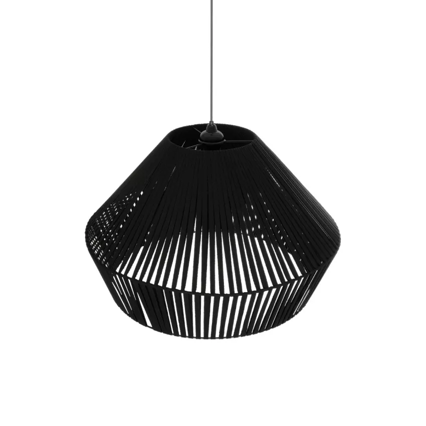 GLOBOSTAR® NUI  Boho Κρεμαστό Φωτιστικό Οροφής με Ντουί 1 x E27 AC 220-240V IP20 - Μαύρο - M60 x Π60 x Υ41cm
