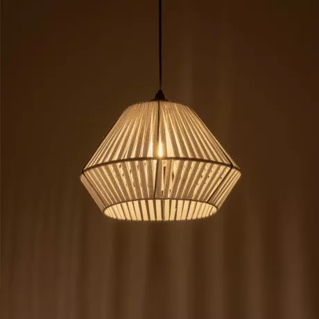 GLOBOSTAR® NUI  Boho Κρεμαστό Φωτιστικό Οροφής με Ντουί 1 x E27 AC 220-240V IP20 - Λευκό - M36 x Π36 x Υ27cm