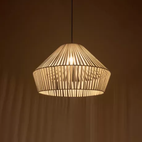 GLOBOSTAR® NUI  Boho Κρεμαστό Φωτιστικό Οροφής με Ντουί 1 x E27 AC 220-240V IP20 - Λευκό - M60 x Π60 x Υ41cm