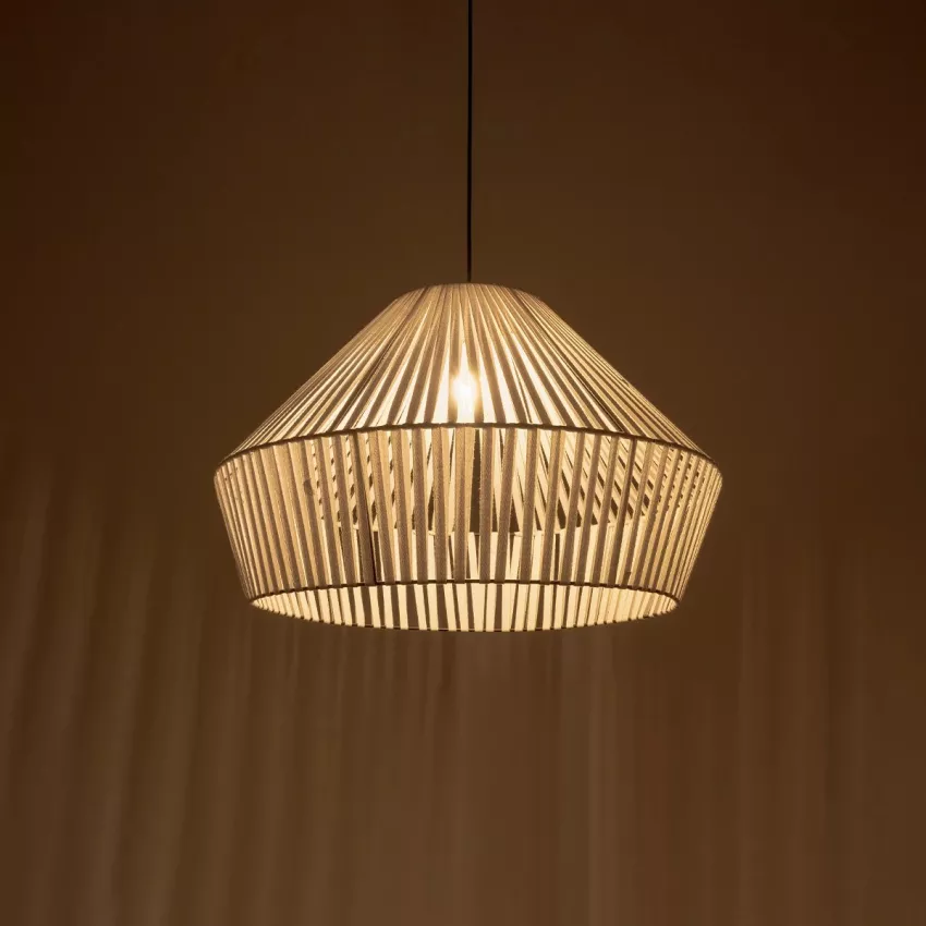 GLOBOSTAR® NUI  Boho Κρεμαστό Φωτιστικό Οροφής με Ντουί 1 x E27 AC 220-240V IP20 - Λευκό - M60 x Π60 x Υ41cm