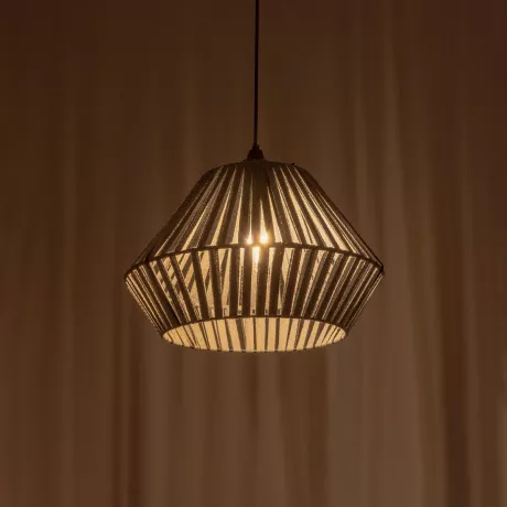 GLOBOSTAR® NUI  Boho Κρεμαστό Φωτιστικό Οροφής με Ντουί 1 x E27 AC 220-240V IP20 - Γκρι - M36 x Π36 x Υ27cm