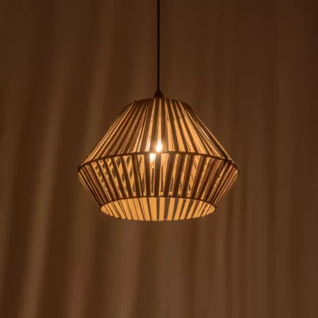 GLOBOSTAR® NUI  Boho Κρεμαστό Φωτιστικό Οροφής με Ντουί 1 x E27 AC 220-240V IP20 - Μπεζ - M36 x Π36 x Υ27cm