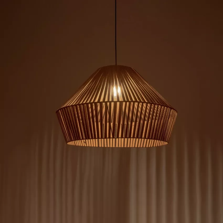 GLOBOSTAR® NUI  Boho Κρεμαστό Φωτιστικό Οροφής με Ντουί 1 x E27 AC 220-240V IP20 - Μπεζ - M60 x Π60 x Υ41cm