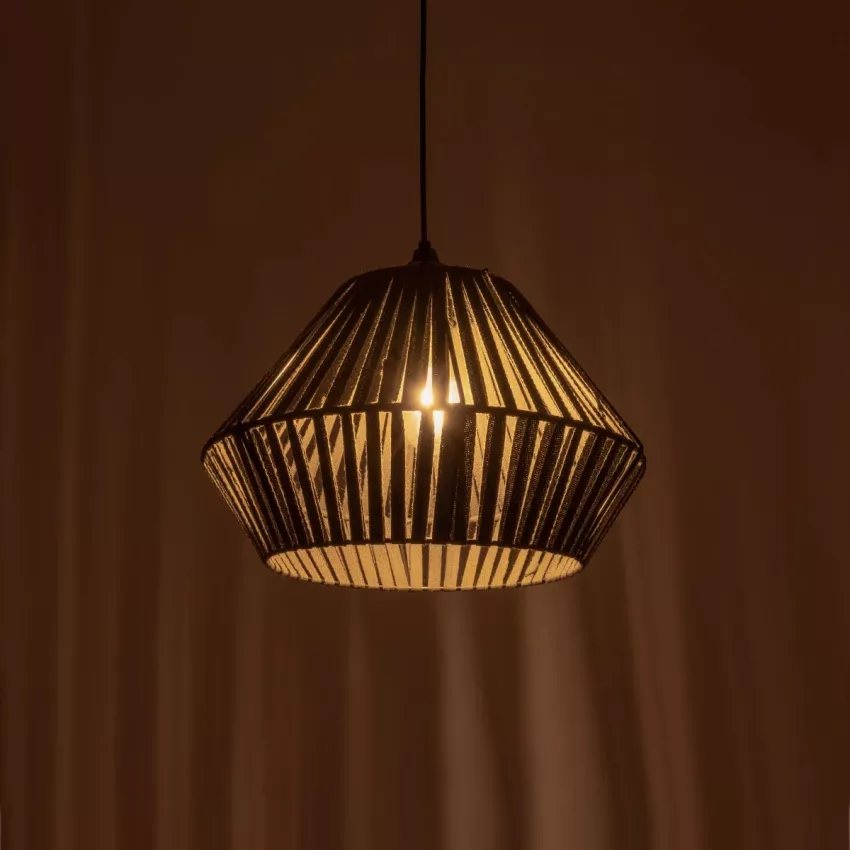 GLOBOSTAR® NUI  Boho Κρεμαστό Φωτιστικό Οροφής με Ντουί 1 x E27 AC 220-240V IP20 - Πρασίνο - M36 x Π36 x Υ27cm