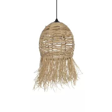 GLOBOSTAR® ROKA  Boho Κρεμαστό Φωτιστικό Οροφής με Ντουί 1 x E27 AC 220-240V IP20 - Μπεζ - M25 x Π25 x Υ45cm