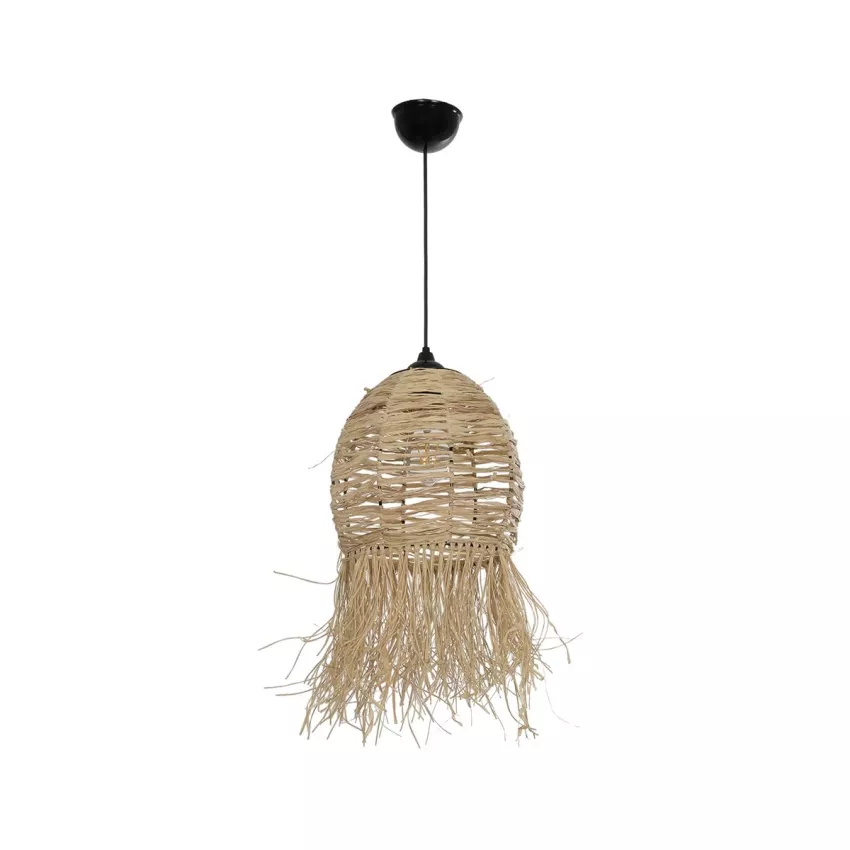 GLOBOSTAR® ROKA  Boho Κρεμαστό Φωτιστικό Οροφής με Ντουί 1 x E27 AC 220-240V IP20 - Μπεζ - M25 x Π25 x Υ45cm