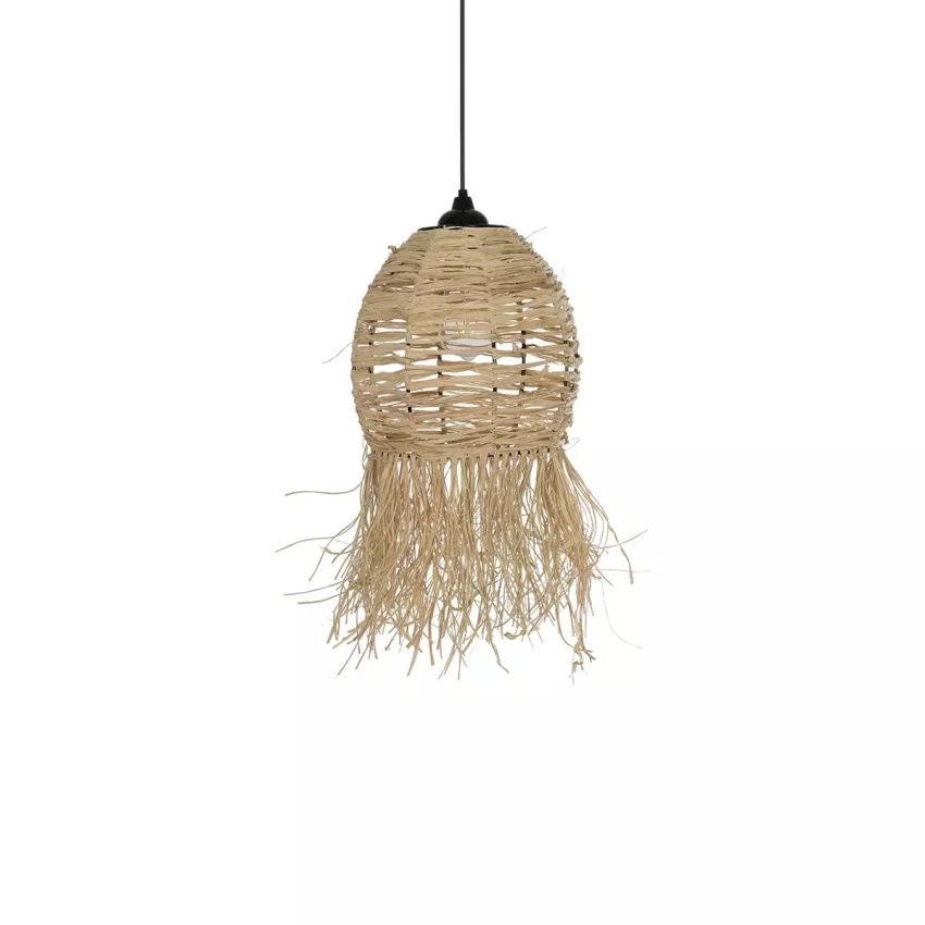 GLOBOSTAR® ROKA  Boho Κρεμαστό Φωτιστικό Οροφής με Ντουί 1 x E27 AC 220-240V IP20 - Μπεζ - M25 x Π25 x Υ45cm