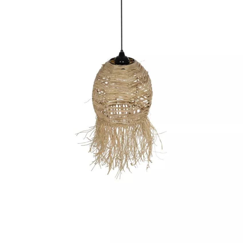 GLOBOSTAR® ROKA  Boho Κρεμαστό Φωτιστικό Οροφής με Ντουί 1 x E27 AC 220-240V IP20 - Μπεζ - M25 x Π25 x Υ45cm