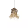 GLOBOSTAR® RIKTA  Boho Κρεμαστό Φωτιστικό Οροφής με Ντουί 1 x E27 AC 220-240V IP20 - Μπεζ - M20 x Π20 x Υ30cm