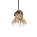GLOBOSTAR® RIKTA  Boho Κρεμαστό Φωτιστικό Οροφής με Ντουί 1 x E27 AC 220-240V IP20 - Μπεζ - M20 x Π20 x Υ30cm