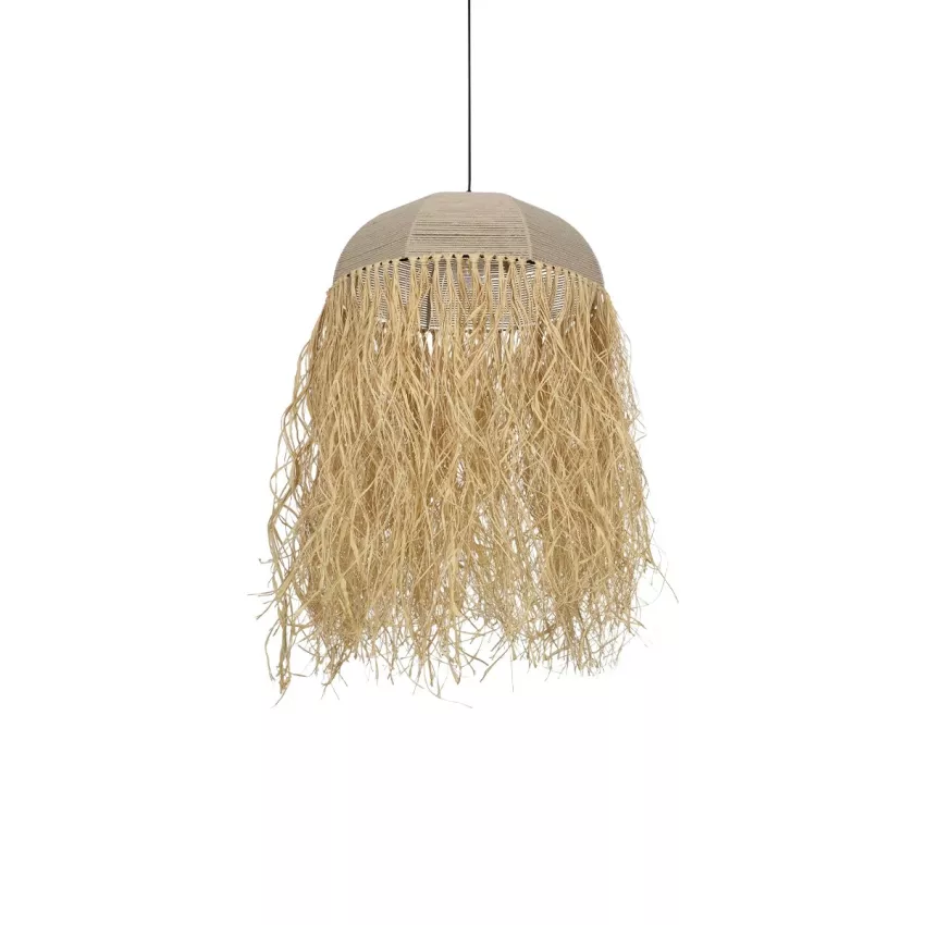 GLOBOSTAR® PLUVIA  Boho Κρεμαστό Φωτιστικό Οροφής με Ντουί 1 x E27 AC 220-240V IP20 - Μπεζ - M50 x Π50 x Υ80cm