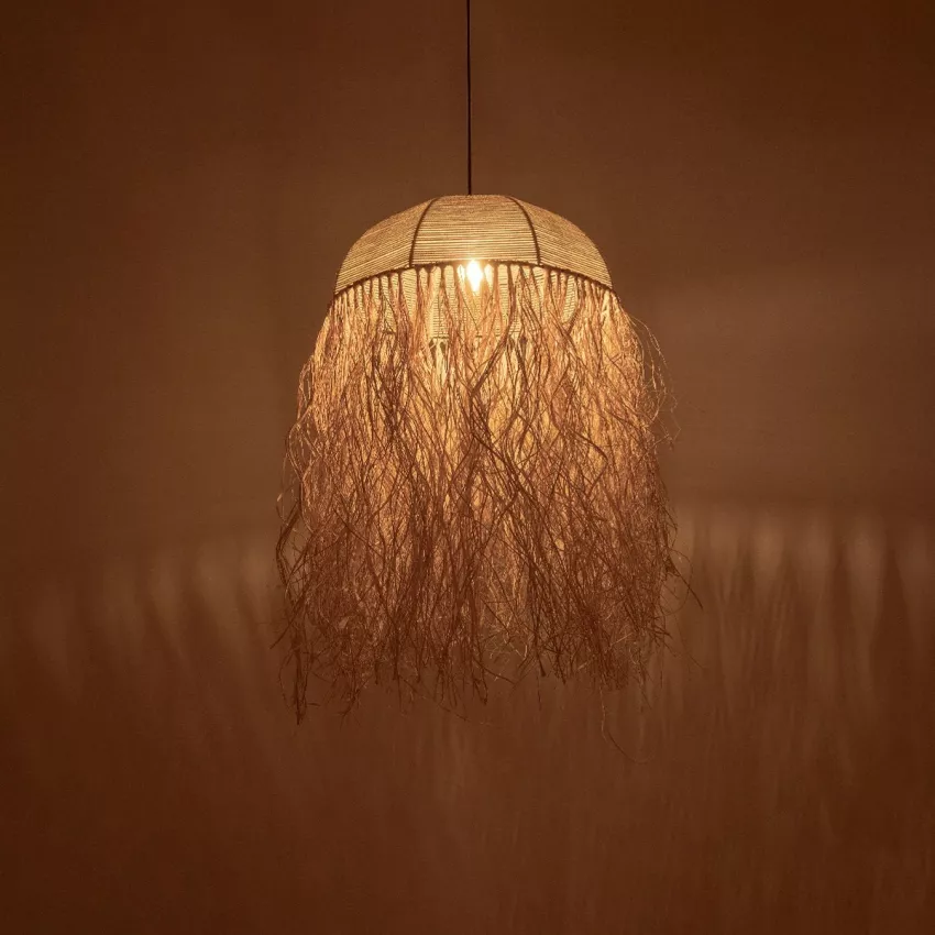 GLOBOSTAR® PLUVIA  Boho Κρεμαστό Φωτιστικό Οροφής με Ντουί 1 x E27 AC 220-240V IP20 - Μπεζ - M50 x Π50 x Υ80cm