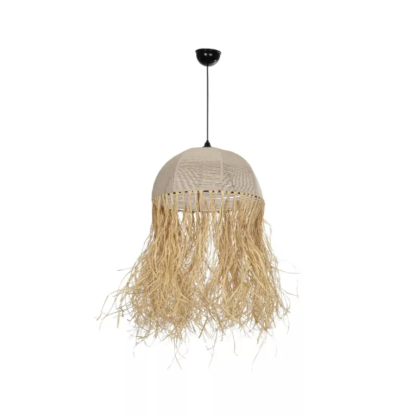 GLOBOSTAR® PLUVIA  Boho Κρεμαστό Φωτιστικό Οροφής με Ντουί 1 x E27 AC 220-240V IP20 - Μπεζ - M40 x Π40 x Υ70cm