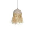 GLOBOSTAR® PLUVIA  Boho Κρεμαστό Φωτιστικό Οροφής με Ντουί 1 x E27 AC 220-240V IP20 - Μπεζ - M40 x Π40 x Υ70cm