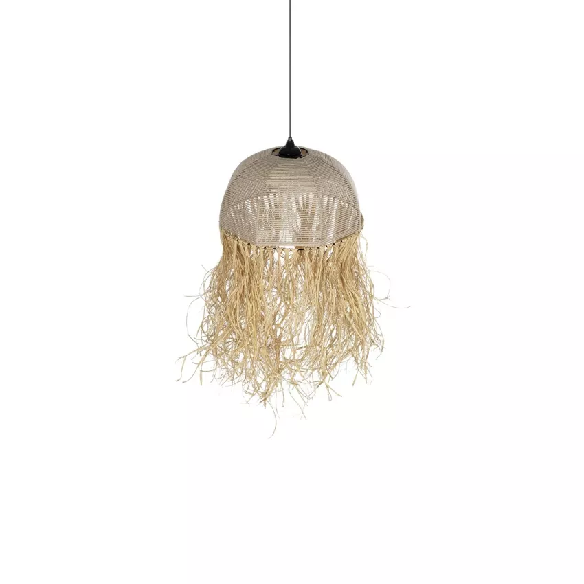 GLOBOSTAR® PLUVIA  Boho Κρεμαστό Φωτιστικό Οροφής με Ντουί 1 x E27 AC 220-240V IP20 - Μπεζ - M40 x Π40 x Υ70cm