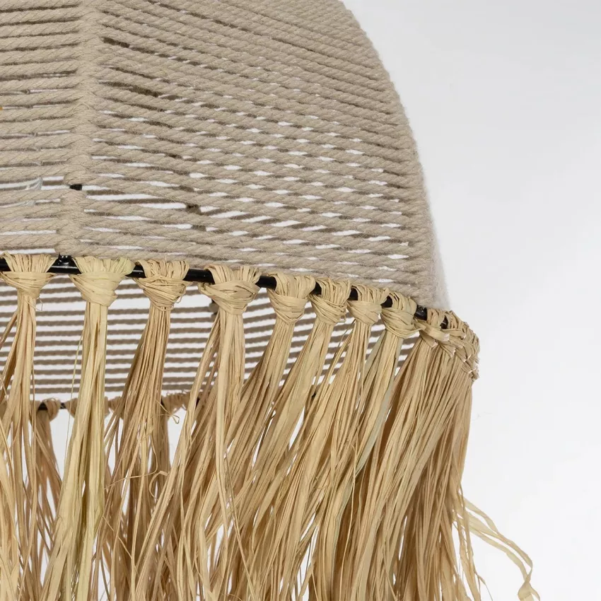GLOBOSTAR® PLUVIA  Boho Κρεμαστό Φωτιστικό Οροφής με Ντουί 1 x E27 AC 220-240V IP20 - Μπεζ - M40 x Π40 x Υ70cm
