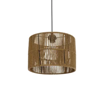 GLOBOSTAR® SAFA  Boho Κρεμαστό Φωτιστικό Οροφής με Ντουί 1 x E27 AC 220-240V IP20 - Μπεζ - M30 x Π30 x Υ26cm