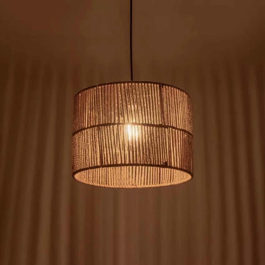 GLOBOSTAR® SAFA  Boho Κρεμαστό Φωτιστικό Οροφής με Ντουί 1 x E27 AC 220-240V IP20 - Μπεζ - M30 x Π30 x Υ26cm