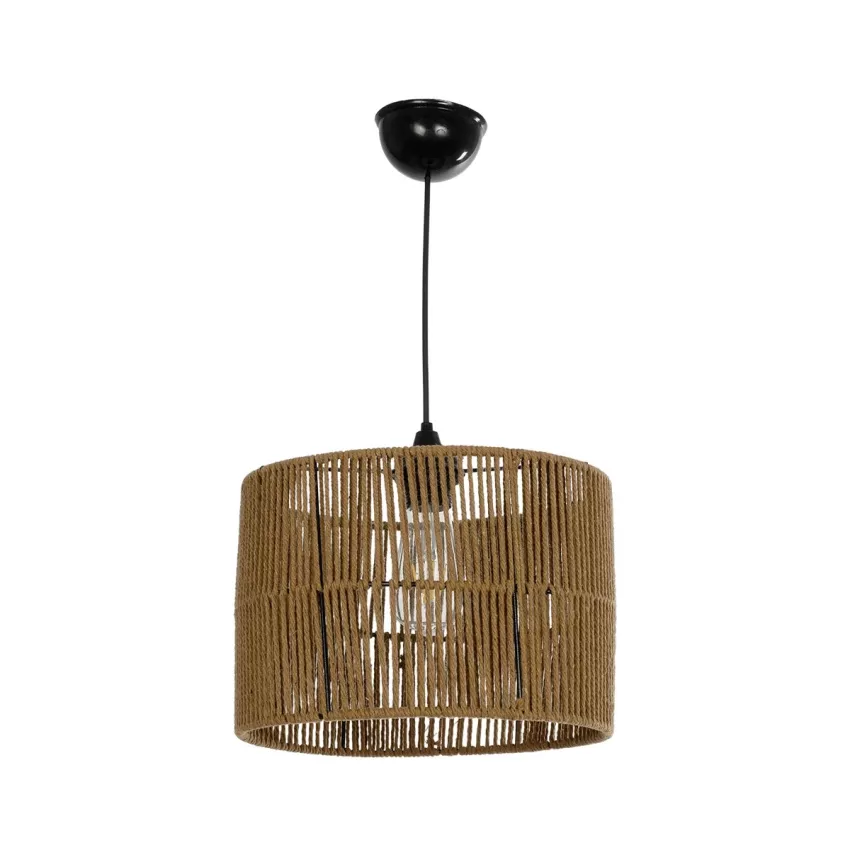 GLOBOSTAR® SAFA  Boho Κρεμαστό Φωτιστικό Οροφής με Ντουί 1 x E27 AC 220-240V IP20 - Μπεζ - M30 x Π30 x Υ26cm