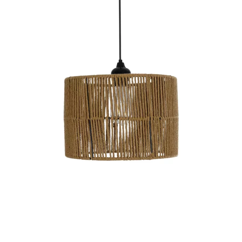 GLOBOSTAR® SAFA  Boho Κρεμαστό Φωτιστικό Οροφής με Ντουί 1 x E27 AC 220-240V IP20 - Μπεζ - M30 x Π30 x Υ26cm