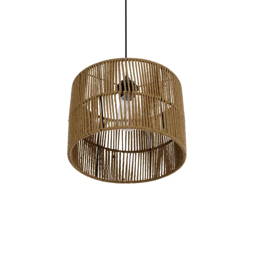 GLOBOSTAR® SAFA  Boho Κρεμαστό Φωτιστικό Οροφής με Ντουί 1 x E27 AC 220-240V IP20 - Μπεζ - M30 x Π30 x Υ26cm