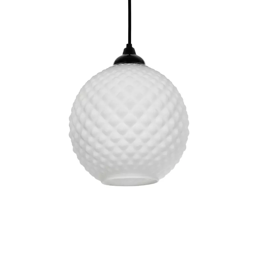 GLOBOSTAR® KEGEL  Μοντέρνο Κρεμαστό Φωτιστικό Οροφής με Ντουί 1 x E27 AC 220-240V IP20 - Λευκό - Μ20 x Π20 x Υ20cm