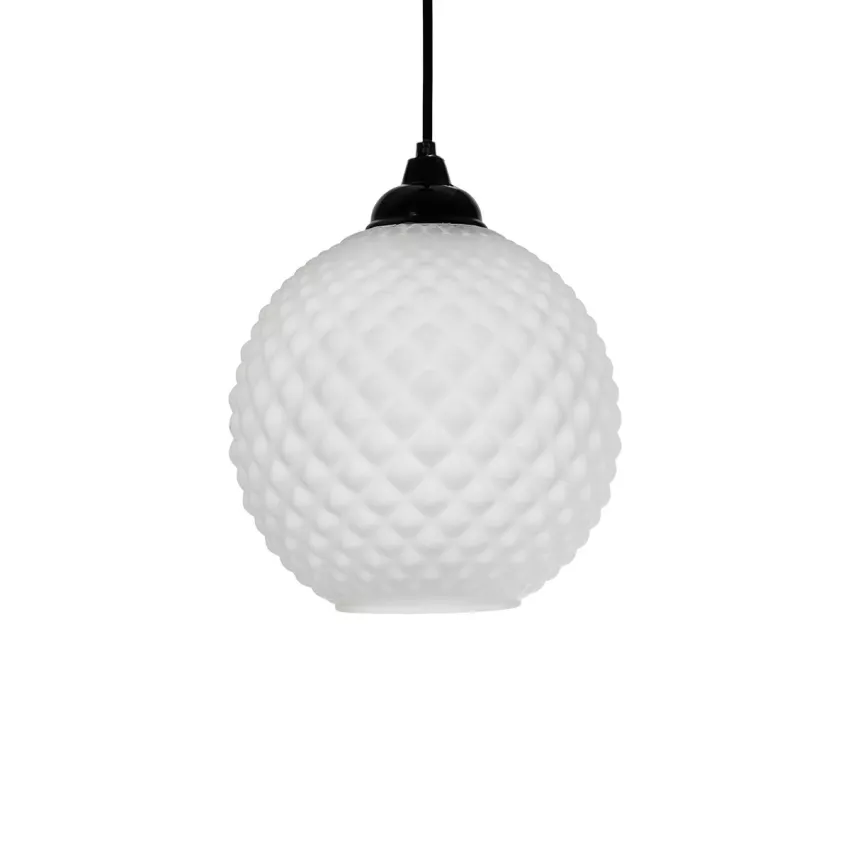 GLOBOSTAR® KEGEL  Μοντέρνο Κρεμαστό Φωτιστικό Οροφής με Ντουί 1 x E27 AC 220-240V IP20 - Λευκό - Μ20 x Π20 x Υ20cm